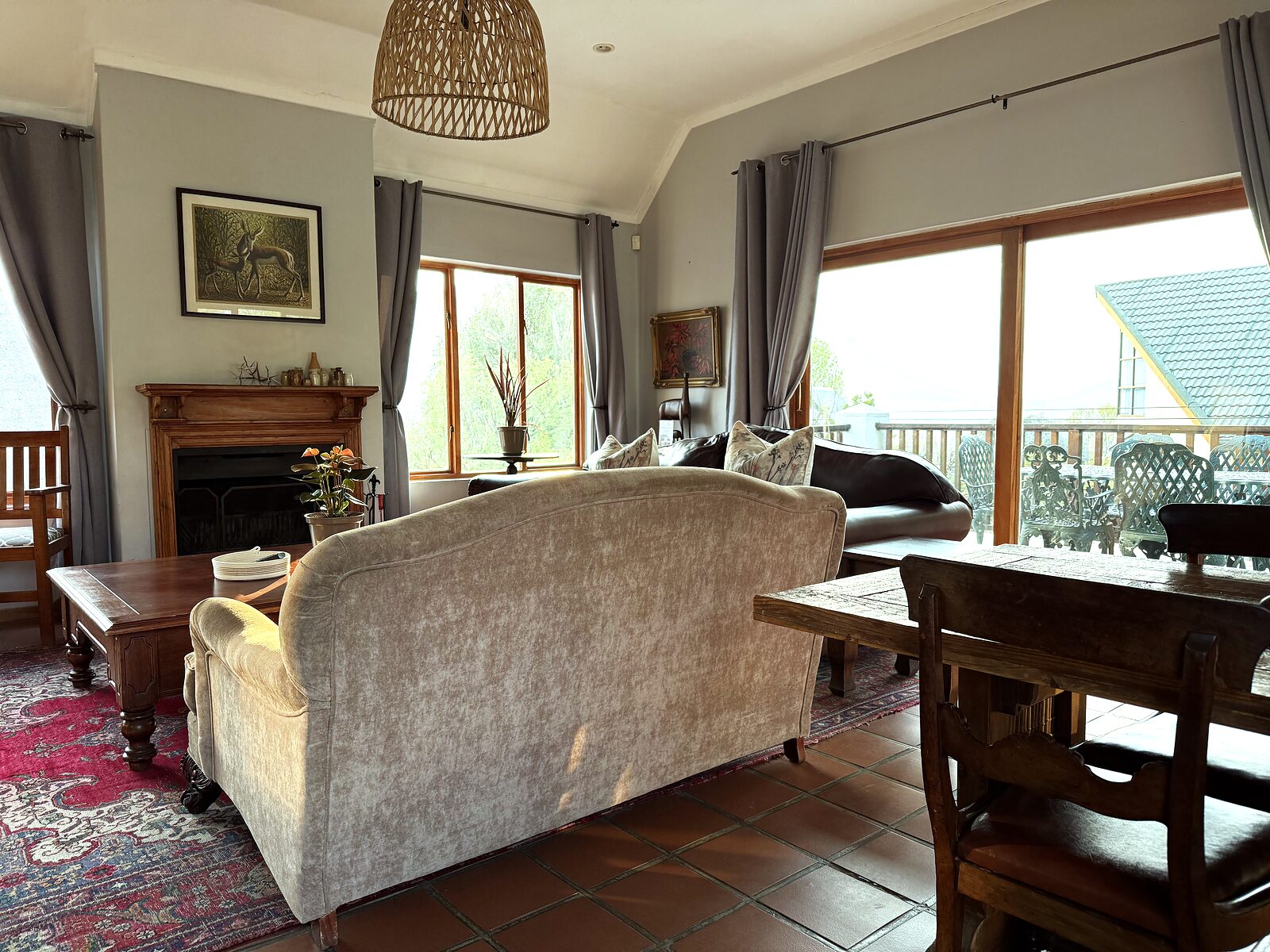 The Loft — Two bedrooms, two bathrooms, and the whole Maluti range off the patio.