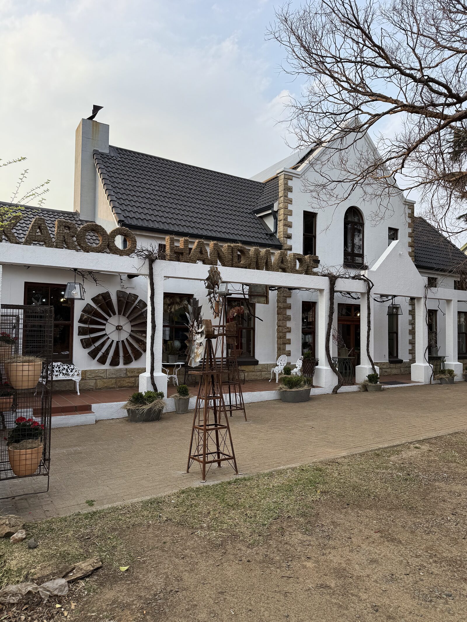 The gabled Karoo Handmade shopfront with its windmill